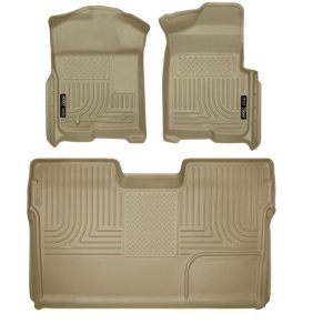 Ford F-150 Floor Liners - Front + Rear - Husky Liners - WeatherBeater Combo - Tan - `09-`12 Ford F-150 Floor Liners - Front + Rear - Husky Liners - WeatherBeater Combo - Tan - `09-`12